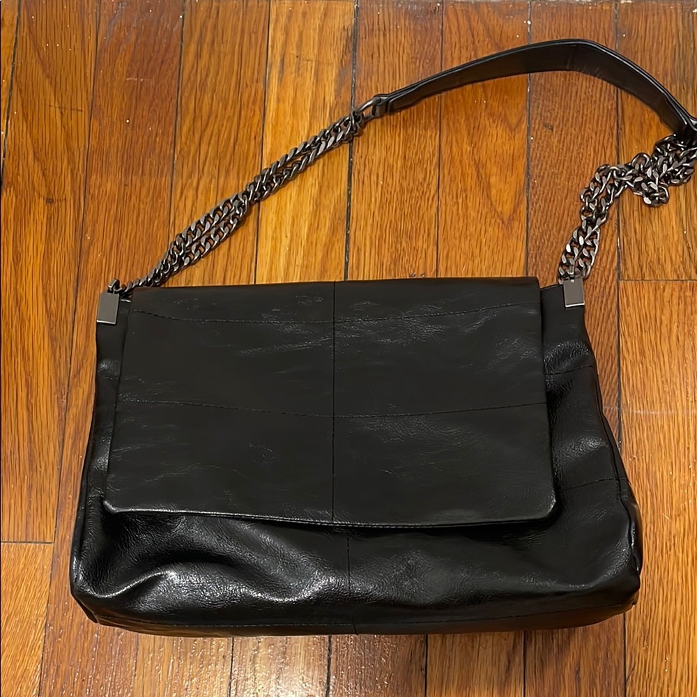 Black Leather Shoulder Bag